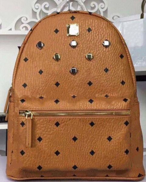 Mam Lederhandtaschen für Männer und Frauen, Schulrucksack, berühmter Nietendruck-Rucksack, Designer-Damentaschen, Jungen- und Mädchenrucksack