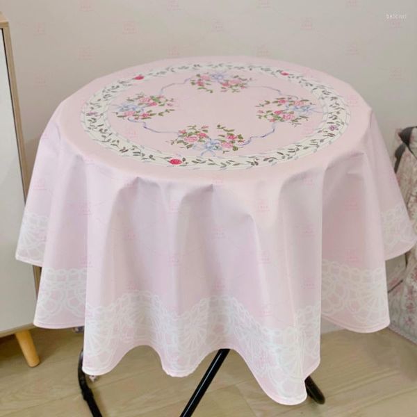 Panno tavolo tovaglia pastorale rosa decorazione da pranzo a prova di olio impermeabile