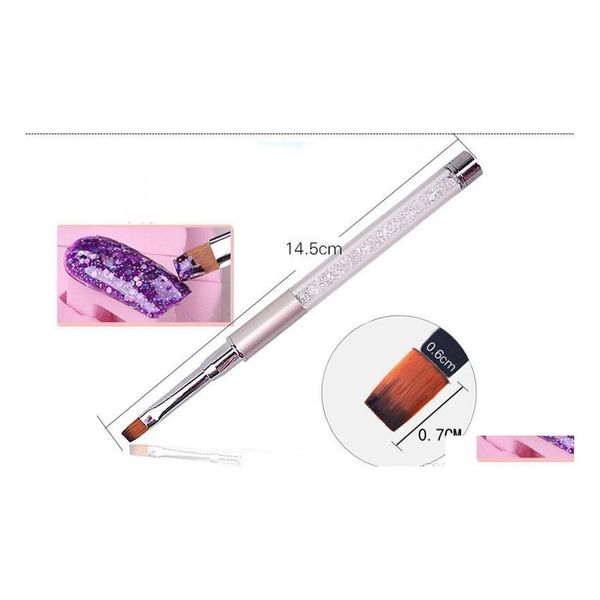 Dotting Tools Tools Professional Nail Art Ding Canek Brush Mtifunction Crystal Acrílico Pintura de alta qualidade ou fibe Gel Nails Drop del dhy2u