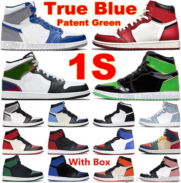 1s Tênis de basquete True Blue Mid High Lost found 1 Tênis de ouro patenteado verde Reativo ao calor Multicolor Mocha escuro Starfish Proibido Bubble Gum Tênis sem medo