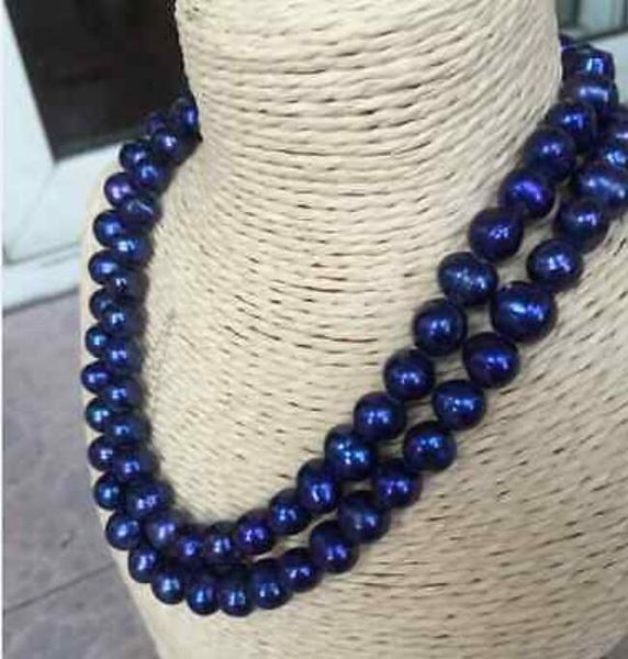 Kettenreihen 10-11mm Tahitian Barock Blue Pearl Halskette 17 