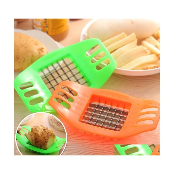 Utensili per frutta e verdura Taglierina creativa per patatine fritte in acciaio inossidabile Patatine fritte Chopper Gadget da cucina Accessori Commercio all'ingrosso Dro Dhrhm