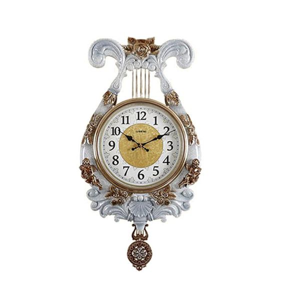 Relógios de parede criativos relógios retrô de estar decoração de decoração musical arte ornamentos nostálgicos pêndulo montado na parede