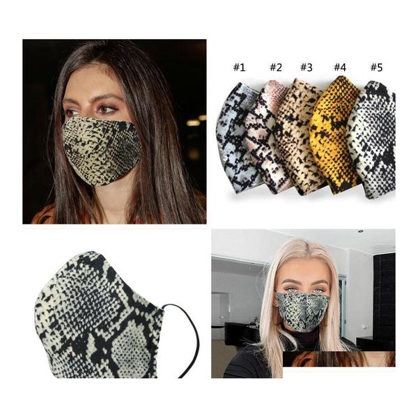 Maschere di design Pm2.5 Maschera per il viso con stampa leopardata per feste Purificazione dell'aria in cotone Anti-inquinamento da polvere Annunci Regolabile Riutilizzabile Goccia traspirante Dh5P8