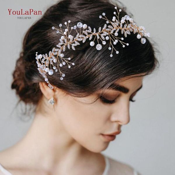 Fermagli per capelli Barrettes YouLaPan HP233 Accessori da sposa in cristallo Fascia per strass Flower Girl Pezzi Donna Tiara Gioielli da sposa