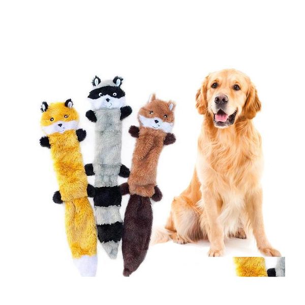 Giocattoli per cani mastica peluche cigolante animale carino forma di procione animali da masticare accessori suono resistente al morso masticazione goccia consegna casa Ga Dh1Ny