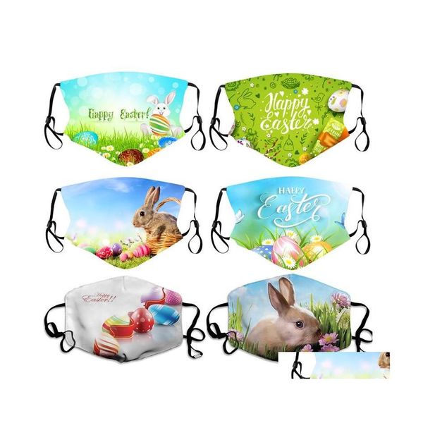 Designer-Masken Ostern Gesicht Adt Kaninchen Ei Maske waschbare atmungsaktive Mode winddicht für Mann Frau Drop Lieferung Hausgarten Houseke Dhk3X