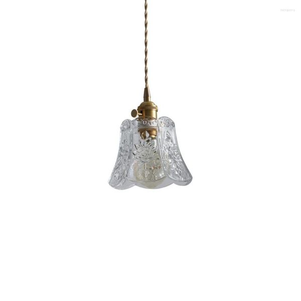 Lampade a sospensione Vintage Loft Decor Lampade a LED Lampada a sospensione in vetro rame antico Sala da pranzo Illuminazione domestica Apparecchio Droplight