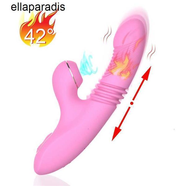 Erwachsenes Massagegerät, G-Punkt-Sauger-Vibrator, Dual-Motor-Heizung, stoßendes Saugen, Klitoris, vibrierender Dildo, Nippel-Stimulator, Sexspielzeug für Frauen