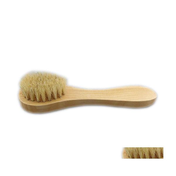 Escovas de banho esponjas escovas Brush de limpeza de rosto para esfoliação facial pincéis de cerdas naturais escova seco esfregando com wo dhhsb