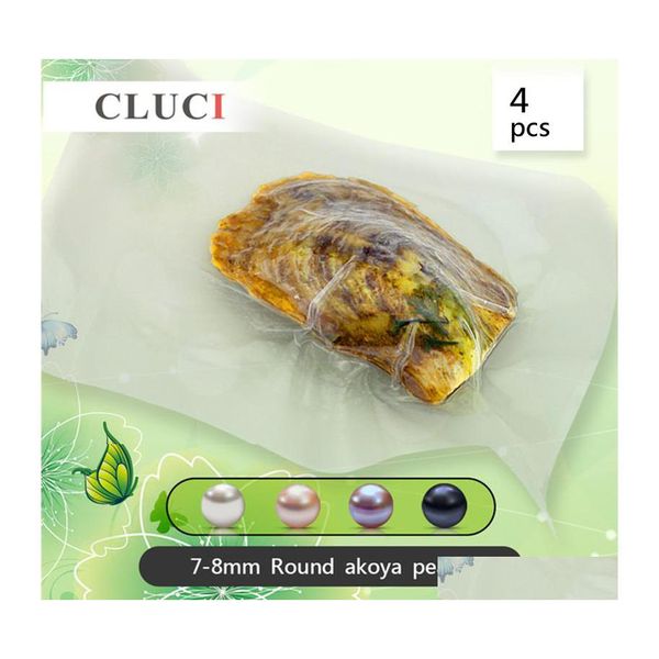 Perline Cluci 4Pcs 78Mm Acqua salata rotonda In qualità Sottovuoto Ostriche di perle Akoya coltivate T200507 Drop Delivery Home Garden Arts Craf Dh39T