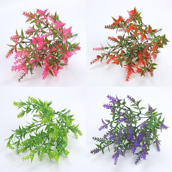 Декоративные цветы венки прибыть пластиковые лавандовые растения эвкалипт реалистичный искусственный высокий симулятор горшок искусственный цветок