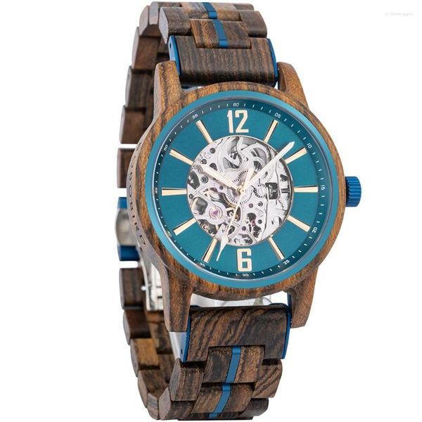 Armbanduhren Bobo Bird 2023 Edelstahl Automatische mechanische Holz Herrenuhr Maßgeschneiderte Geschenke Wasserdichte Uhren Reloj Hombre