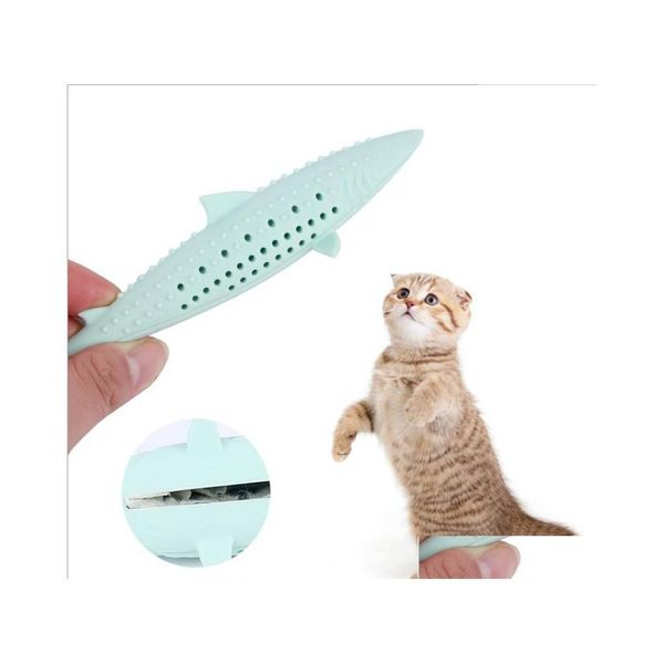 Brinquedos para cães Chews Sile Oil Mint Fish Cat Toy Toy Pet Dentes de mastigação de mortelas molares Inventário entrega por atacado DHCSZ