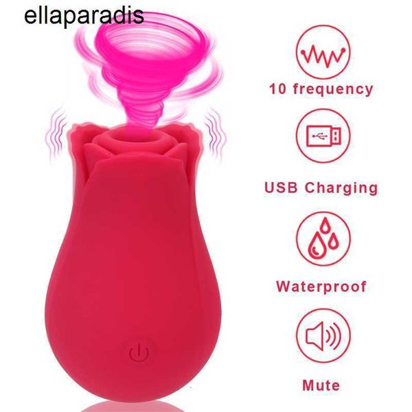 Sexspielzeug Massagegerät Oral Nippel Sauger Vaginal Saugen Vibratoren 10 Geschwindigkeiten Rosenform Klitoris Stimulation Produkte