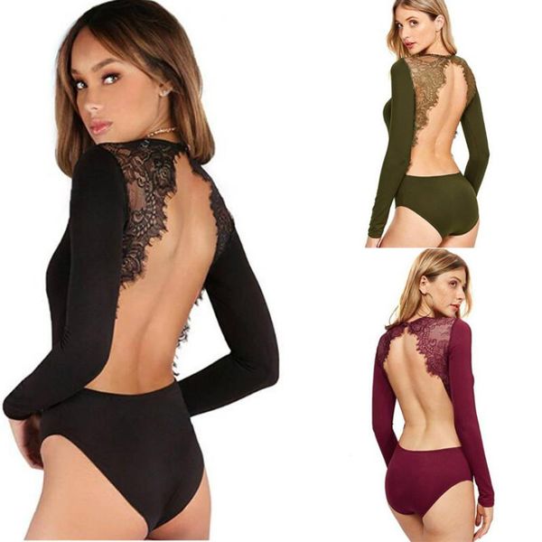 Mecânica corporal Roupa Sexy Bodys Bodysuit de renda Sexy Mulheres magras 2023 Hollow Out Black Mumpsuit Romper Feminino Macacão Mesh Mesh Playuit