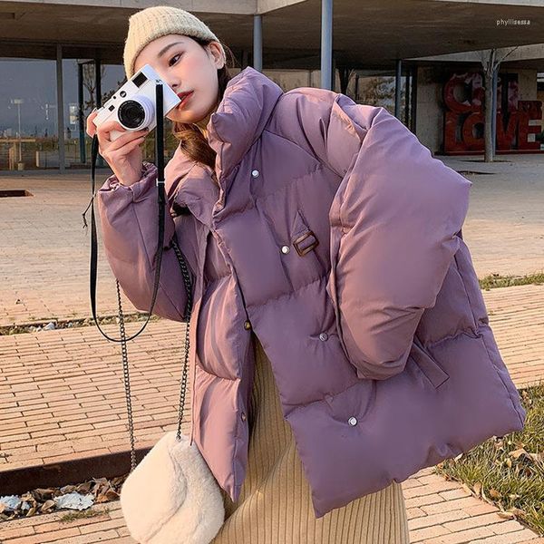 Trench femminile da donna Colori caramelle Giacca con cappuccio con cappuccio invernale femmina MANUESE LUSCA LUSCA HARAJUKU CALDO PARKAS PARKAS PURPLE BIANCO