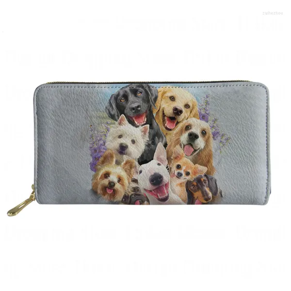 Wallets Ladies Purses Purs Cutuct Golden Retriever Labrador Cães pintando mulheres longas para a INS Girl Fashion Money Bag Portfel