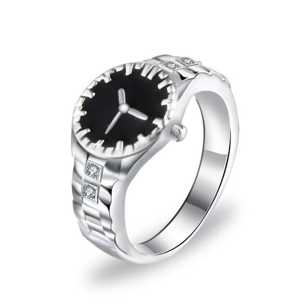 Rings de banda Design Design Trendylovers 'Europe e America Creative Watch Ring Silver Plated Party Gift D014