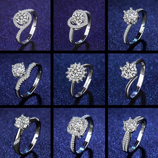 Marca de moda anéis para mulheres Top Designer S925 Sterling Silver Silver Feminino Luxo Full Diamond noivado Ring Woman's Valentine's