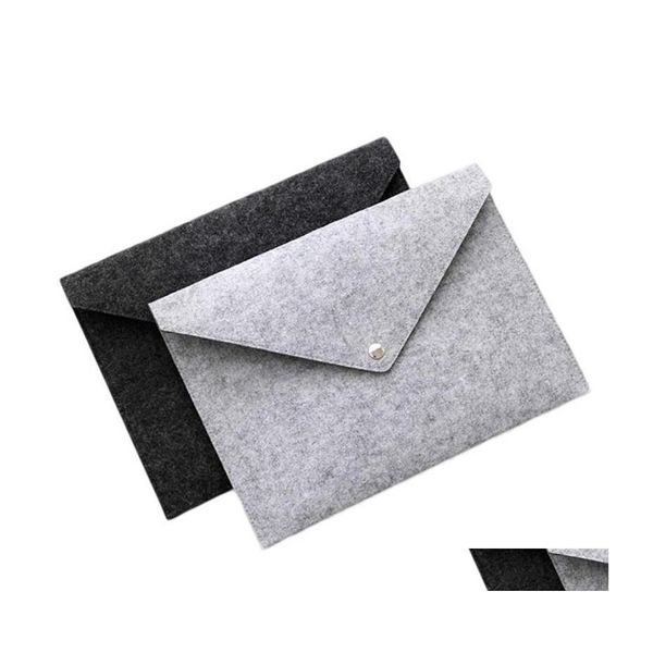 Arquivamento fornece pastas de botão duráveis ​​A4 Felt Felt Pocket Creative Portable Archival Bag artigos de escritório escolar Drop Busin DHLTS DHLTS