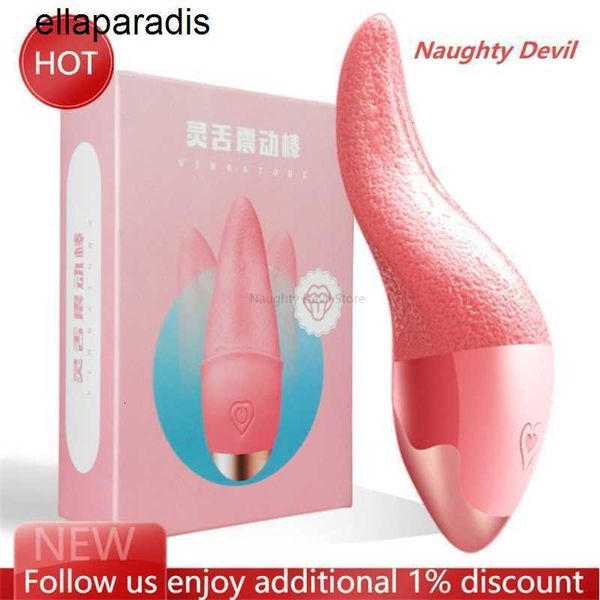 Brinquedos sexuais massageador língua de silicone lambendo vibração 9 simulação de frequência vara de masturbação longa para mulheres
