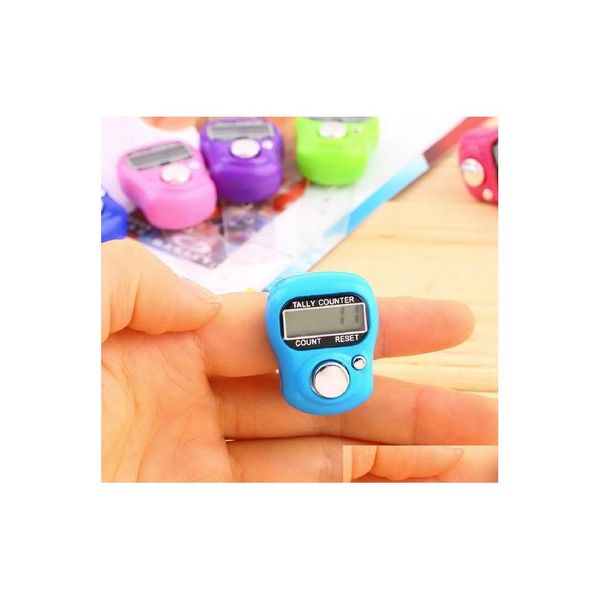 Contatori Fashion 1Pc Stitch Marker And Row Finger Counter Lcd Electronic Digital Tally Brand Mix Colors Drop Delivery Office School Dhnzo