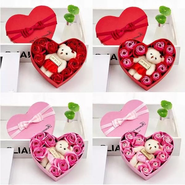 UPS Valentines Dia 10 Flowers Soop Blower Rose Box urso