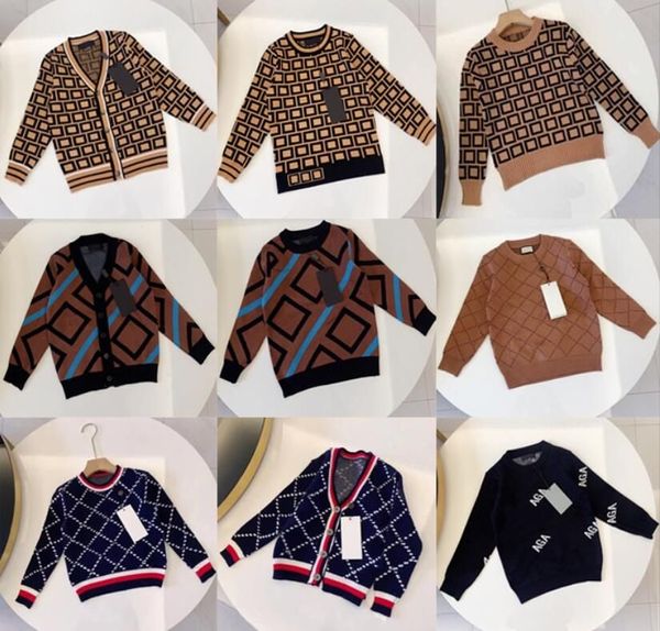 Çocuklar Sweater Hırka Kış Sıcak Erkek Kız Kızlar Örme Sweatshirt Bebek Hoodies Moda Mektup Kapşonlu Sweaters 2 Stil Boyutu 90-150 64kr#