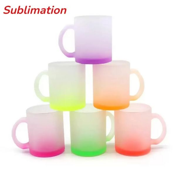 Tassen 11 Unzen Sublimation leere Tasse personalisiert gewidmet Kaffee Bier Wasser Zähneputzen Milchglas Großer Griff TT0117