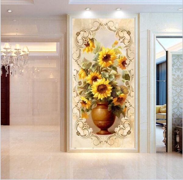 Sfondi murali personalizzati con fiori Po per parete Decorazione di grandi dimensioni Pittura Soggiorno Ingresso Corridoio Papel De Parede 3D
