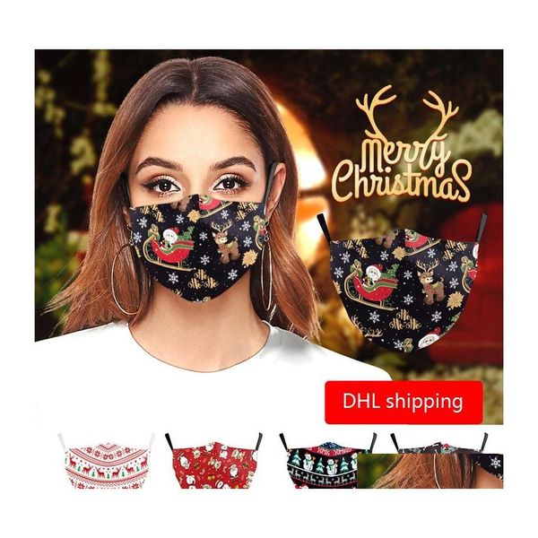 Дизайнерские маски для рождественской маски для лица Merry Santa Snowman Patterm Patter
