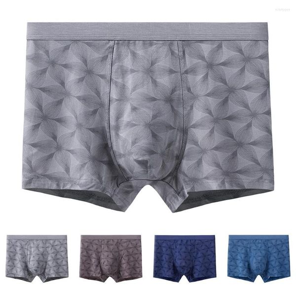 Caleçon Modèle Convex Pouch Boxershorts Pour Hommes Lingerie Maigre Confortable Homme Impression Personnalisée Culotte Élastique 3D U Bulge Culotte