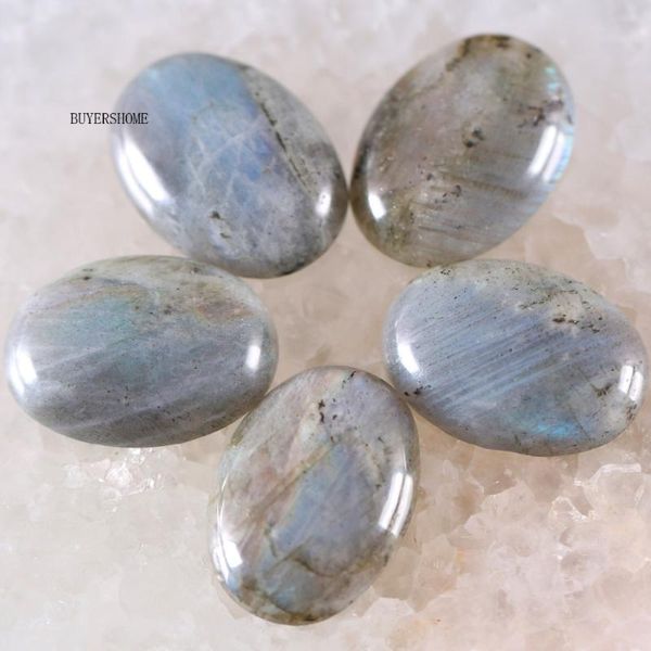 Perline Altro Per Creazione Di Gioielli Collana Pendente Bracciale Orecchini 22x30MM Pietra Naturale Ovale Perlina Grigio Labradorite CAB Cabochon 2 Pezzi K533