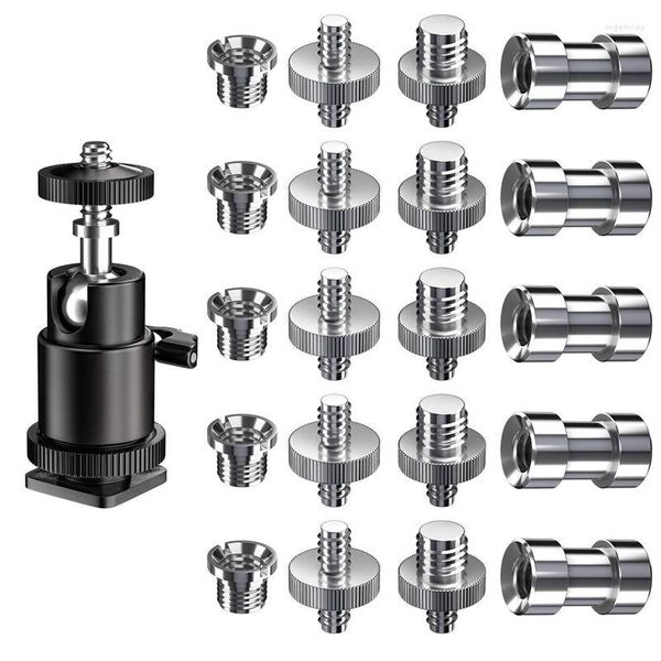 Tripods Kamera Vidası 21 PCS 1/4 inç 3/8 Dönüştürücü Dişli Vidalar 1/4 inç Ayakkabı Adaptörü Montaj Kafa Kafa Kamerası/TR