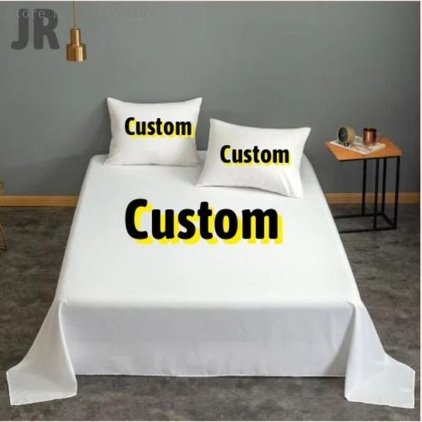 Folhas conjuntos de personalização personalizada lençol 3D de cama instalado para crianças/bebê/criança/menina/adultos desenho animado/família