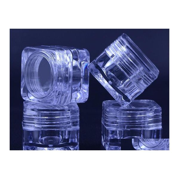 Verpackungsflaschen 5 ml 5g klare quadratische kosmetische leere Glastopf Lidschatten Make-up Gesichtscreme Behälterflasche Acryl für Cremes Hautpflege Dhh8U