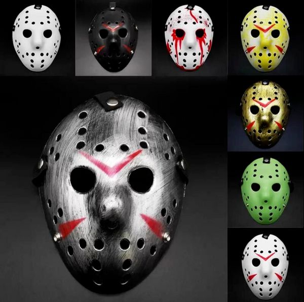 Maschere per feste in maschera Maschera di Jason Voorhees Venerdì 13 Film horror Maschera da hockey Spaventoso Costume di Halloween Cosplay Plastica FY2931 ss0118