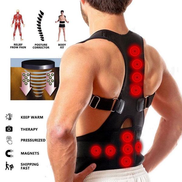 Supporto in vita S-XXL Postura magnetica regolabile Correttore Corset Braccia Baratto Cintura lombare Dritta uomini Donne Donne