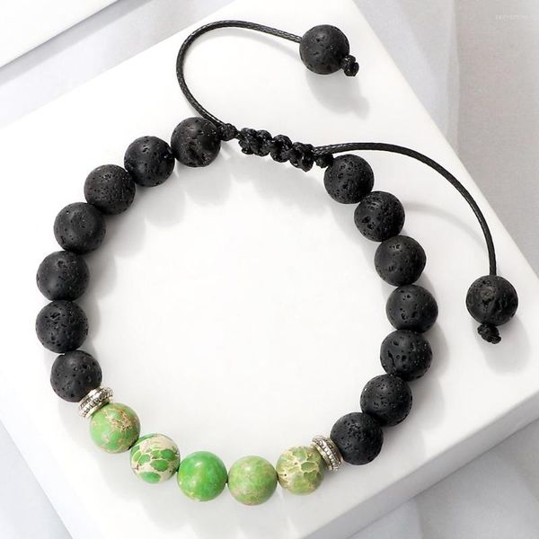 Strand Männer Lavastein Armband Ätherisches Öl Diffusor Klassische Frauen Heilung Balance Tigerauge Perlen Armbänder Verstellbarer geflochtener Armreif