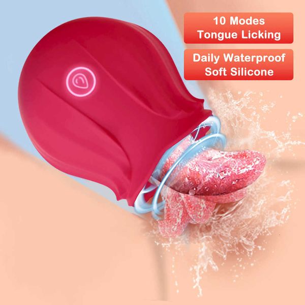 Sexspielzeug Massagegerät Frauen Rose Zunge lecken Vibrator G-Punkt Nippel Stimulation Spielzeug Vibrierendes Saugen Klitorisvibratoren Sex für Frauen