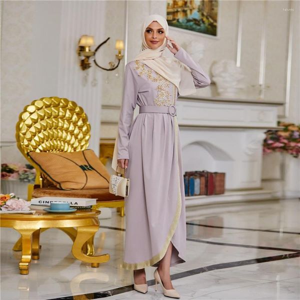 Roupas étnicas miçangas vestido muçulmano robe hijab robe islâmico Dubai, vestido de noite Saudi, vestido de noite turco modesto casual roupas casuais