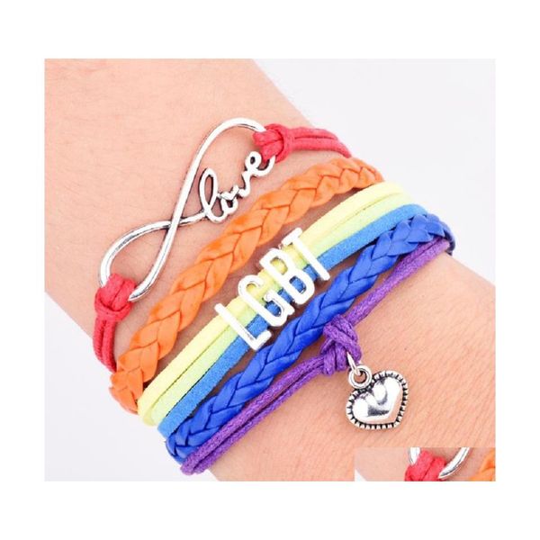 Charm Armbänder Regenbogen Unendlichkeit Liebe Wrap Mtilayer Armreif Freundschaft Geschenke Hochzeit Charms Persönlicher Schmuck Großhandel Drop Lieferung Dhq4Z