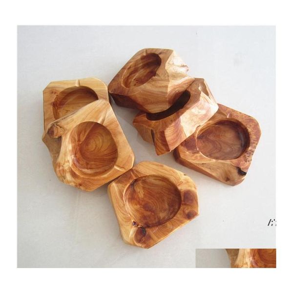 Posacenere Posacenere in legno ecologico quadrato Irregar Portacenere marrone Portacenere per fumo Tasca per sigaretta portatile Posacenere per casa portatile Rra12556 Drop D Ot8Nv