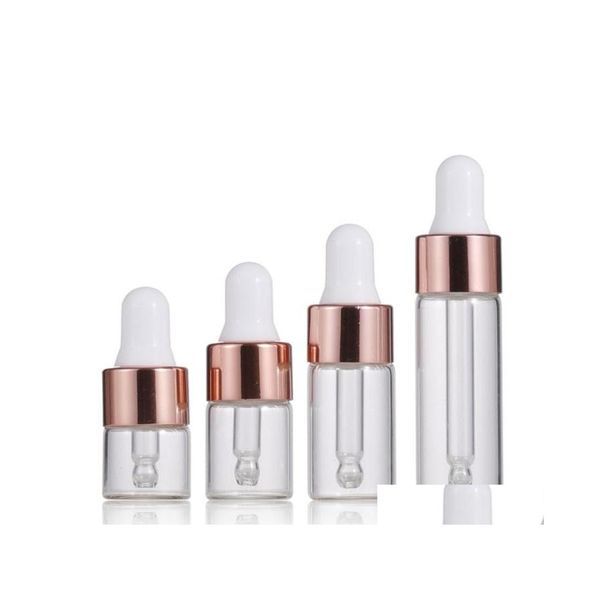 Bottiglie di imballaggio 1Ml 2Ml L 5Ml Mini bottiglia di vetro Flacone contagocce cosmetico con contagocce in vetro Sn4224 Consegna a goccia Ufficio Scuola Bu Dhzjj