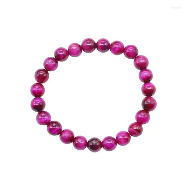 Strang Natürliche Tigerauge Stein Perlen Armband 4/6/8/10/12mm Wunderschöne Rose Rot Armbänder für Männer Frauen Buddha