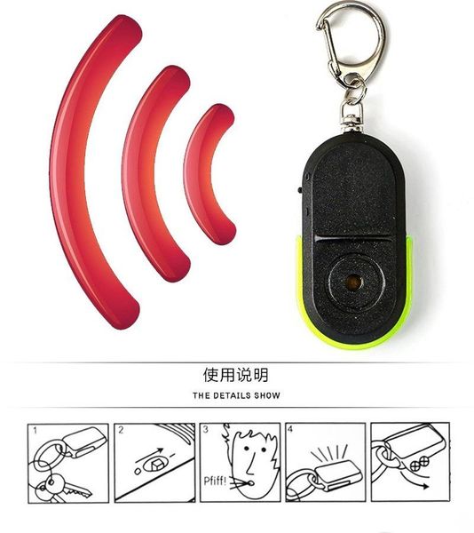 Giocatori di giochi portatili Key Finder Portachiavi Anziani Allarme anti-smarrimento Wireless Utile Fischio Suono Localizzatore di luci a LED Antifurto