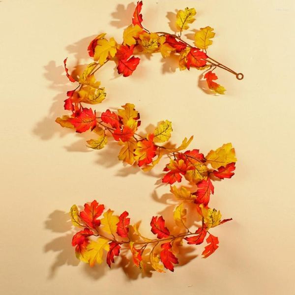 Fiori decorativi Fancy Maple Rattan Ghirlanda di simulazione di foglie autunnali finte anti-caduta resistenti ai raggi UV