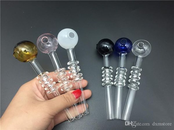 wholesale 13cm lunghezza 10mm OD 30MM palla vetro curvo Bruciatori a nafta Bong in vetro Tubi d'acqua Bruciatore a olio di tabacco a mano grande tubo di vetro tubo di olio