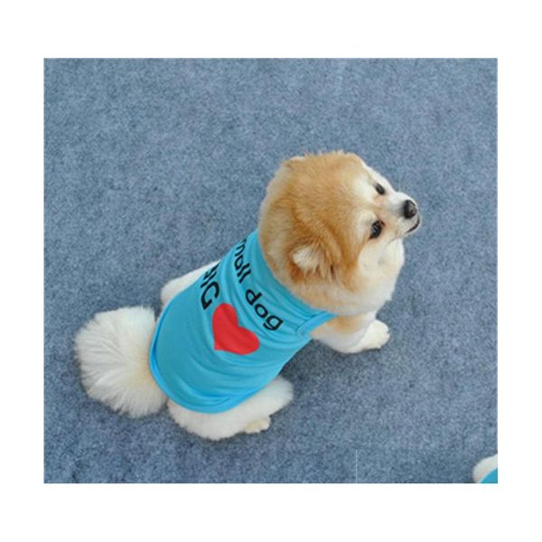 Forniture per piccoli animali Gilet in cotone 15 Stili Estate Pet Puppy Cat Vestiti Camicia Nero / Rosa / Rosso Felpe con cappuccio per cani Magliette Costumi Abbigliamento Dhoc4